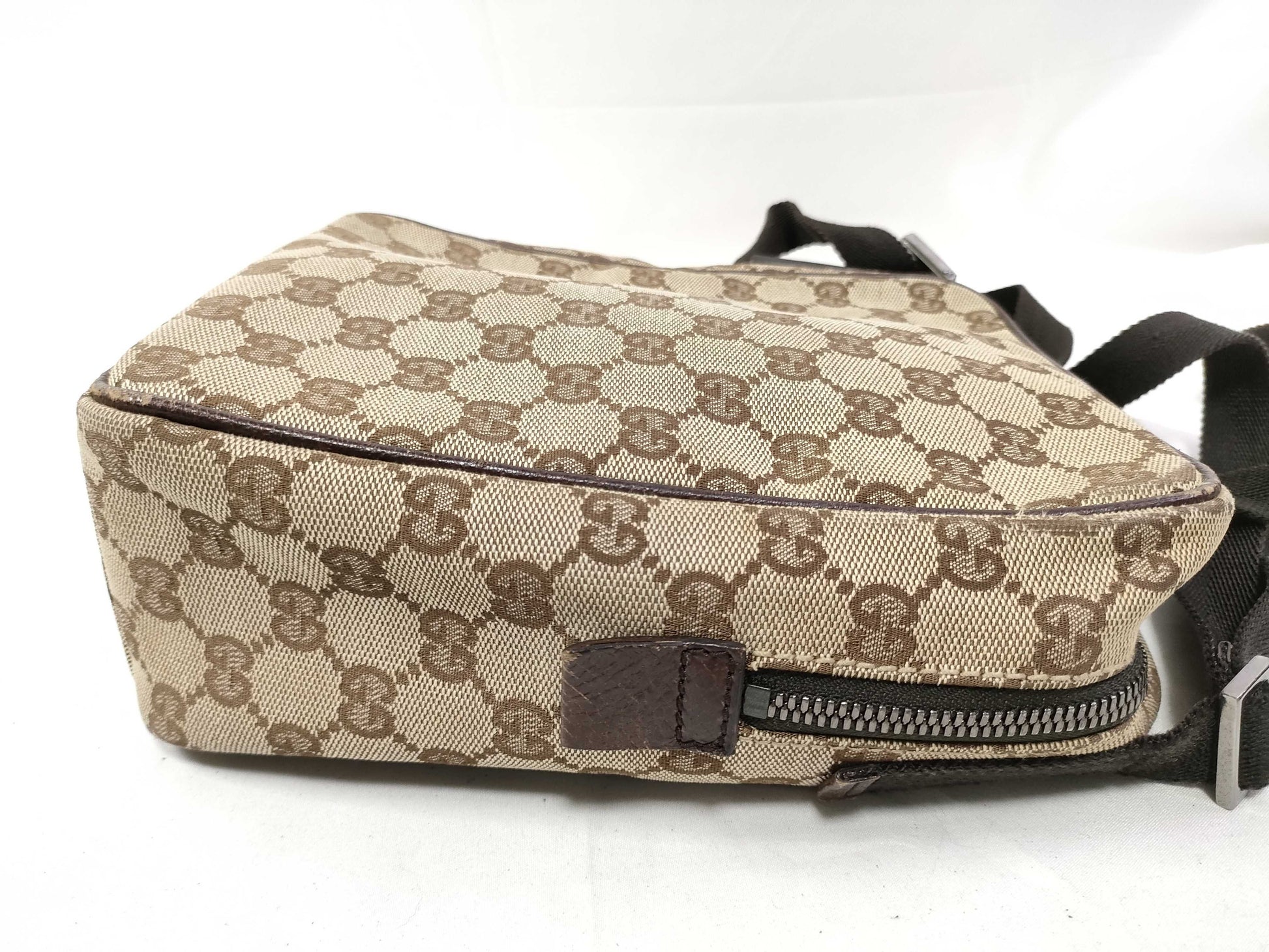 GUCCI Gucci Shoulder Bag GG Canvas 122759 Brown Leather Shoulder Bag