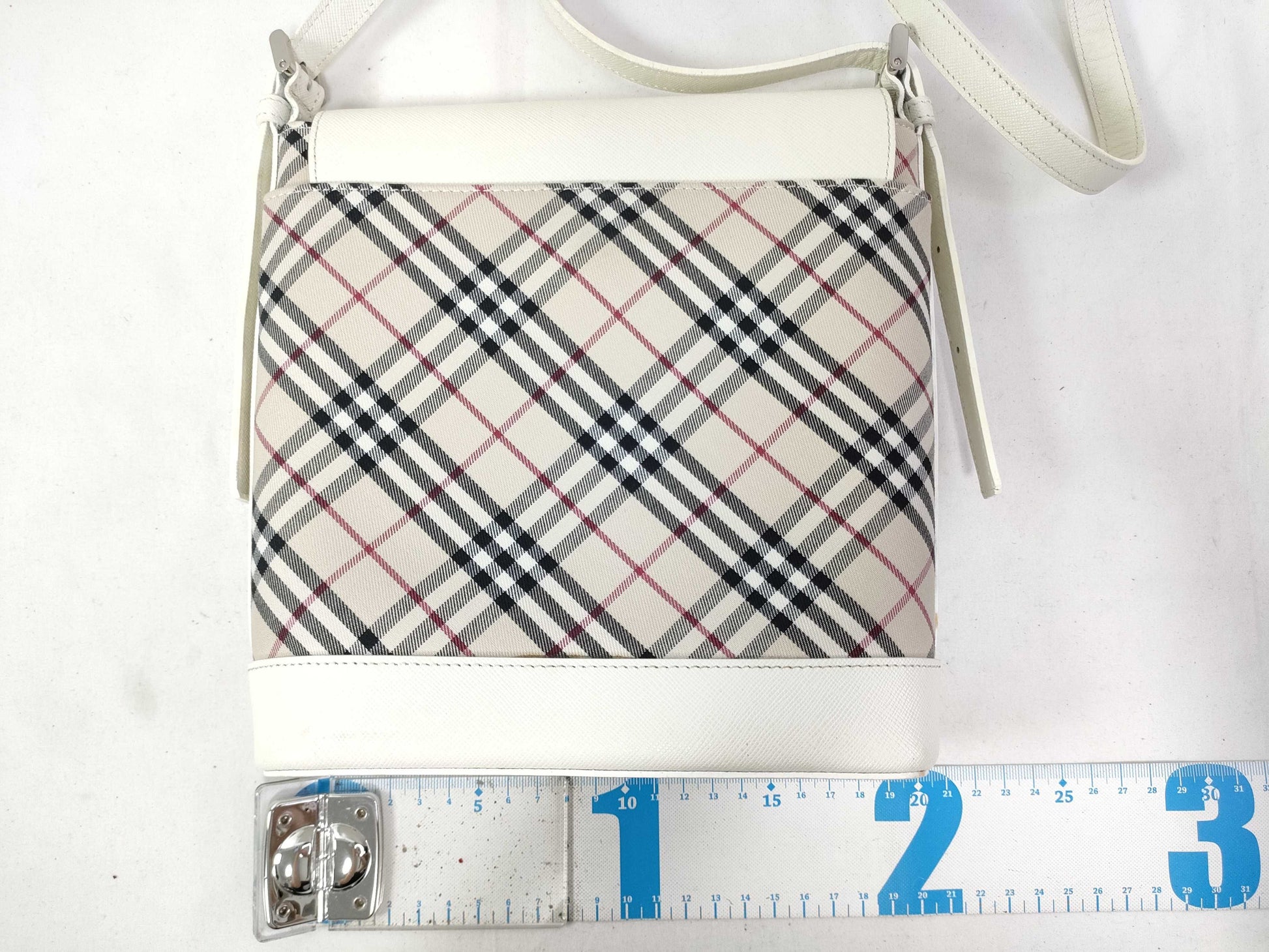 BURBERRY Shoulder Bag Nova Check Canvas Leather White Shoulder Bag