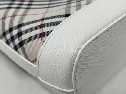 BURBERRY Shoulder Bag Nova Check Canvas Leather White Shoulder Bag