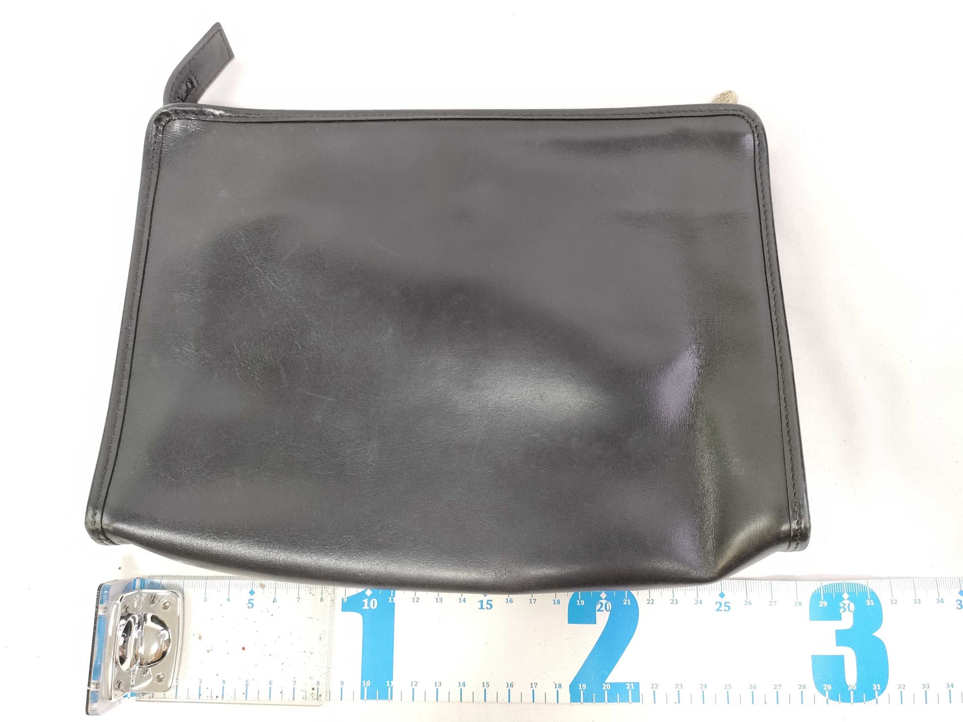 CELINE Gancini Clutch Bag in Black Leather