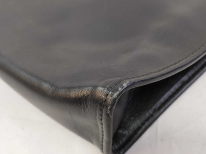 CELINE Gancini Clutch Bag in Black Leather