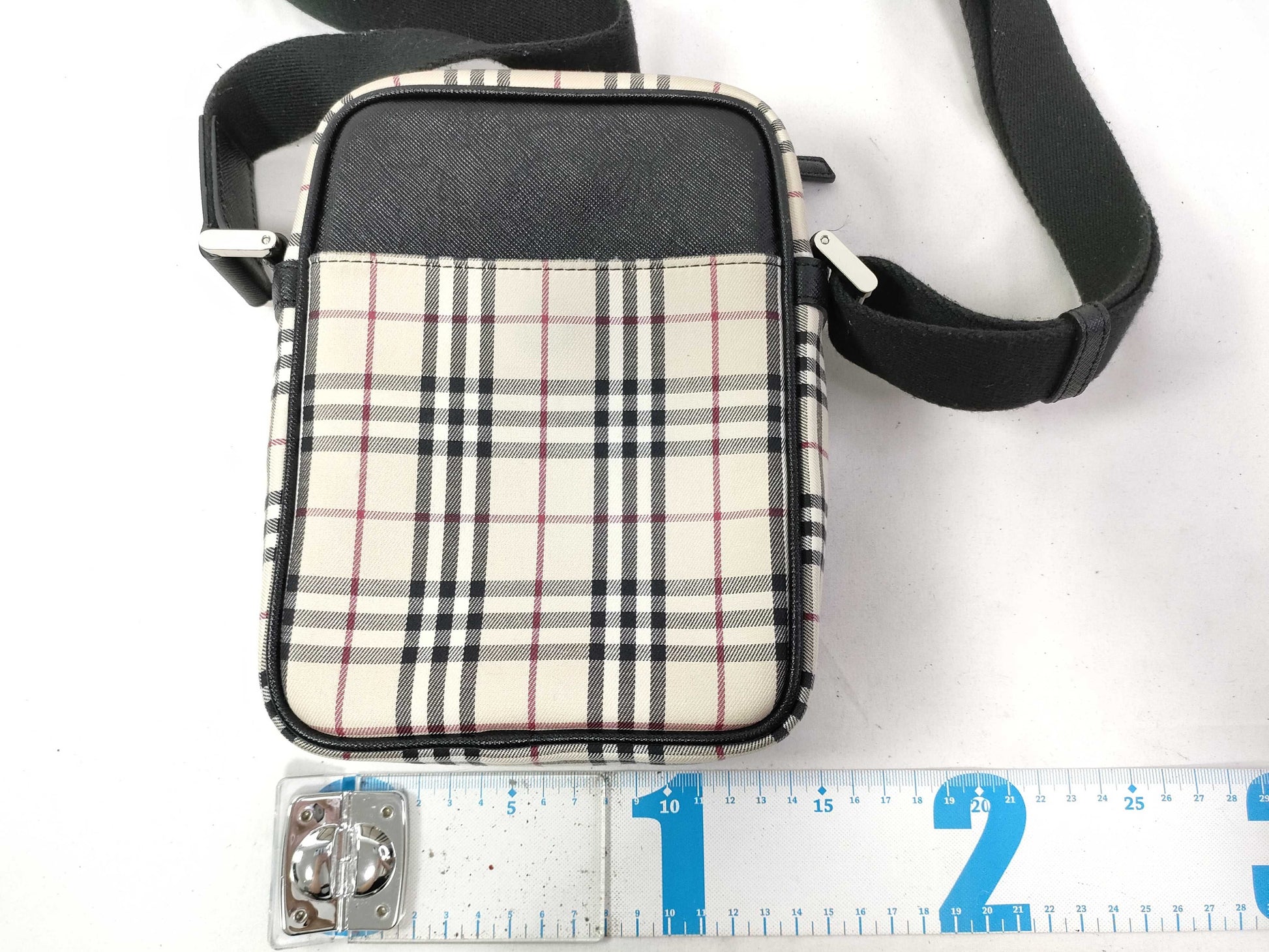 BURBERRY Nova Check Canvas and Leather Shoulder Bag