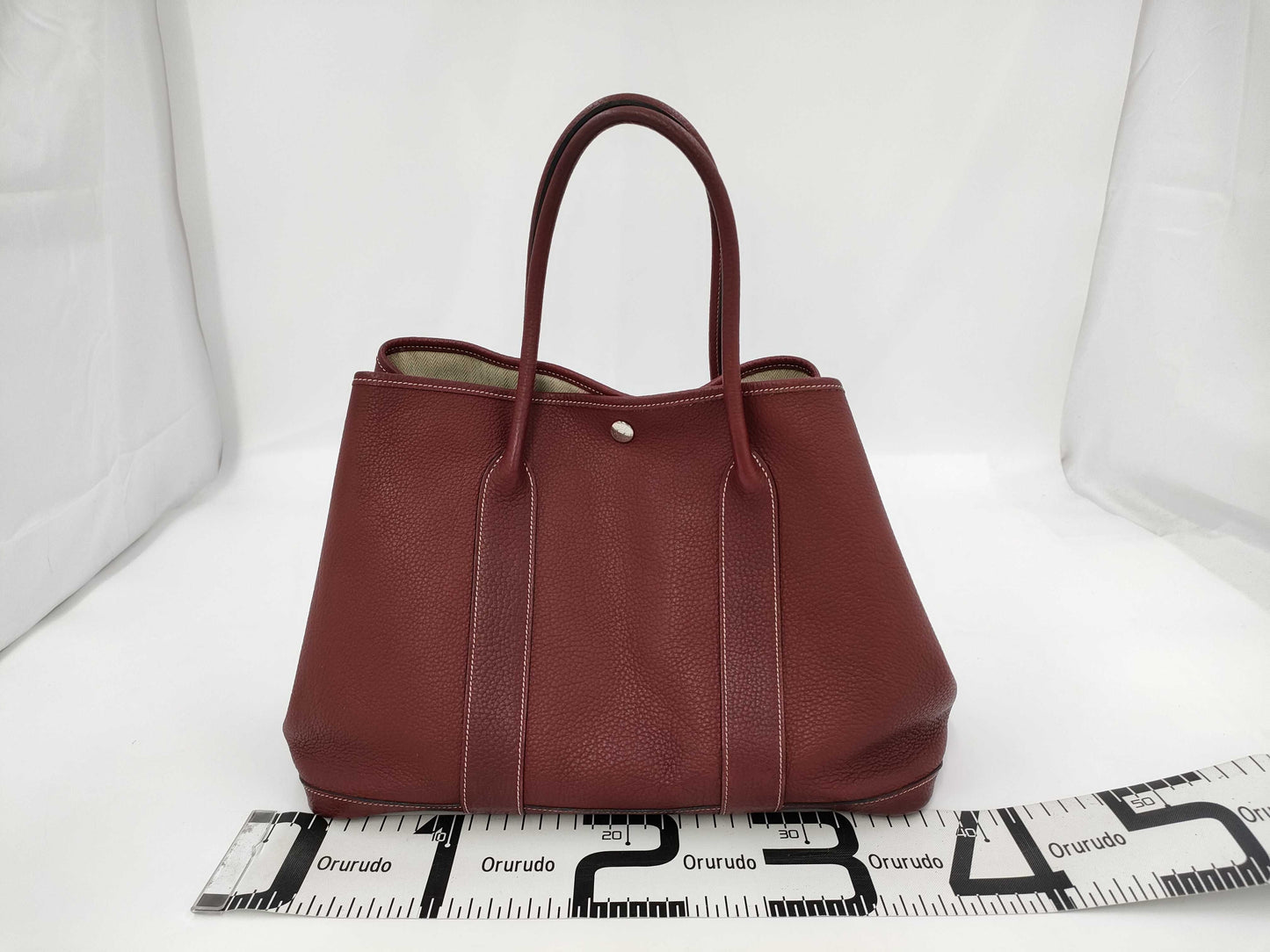 HERMES Garden Party PM K engraved tote bag