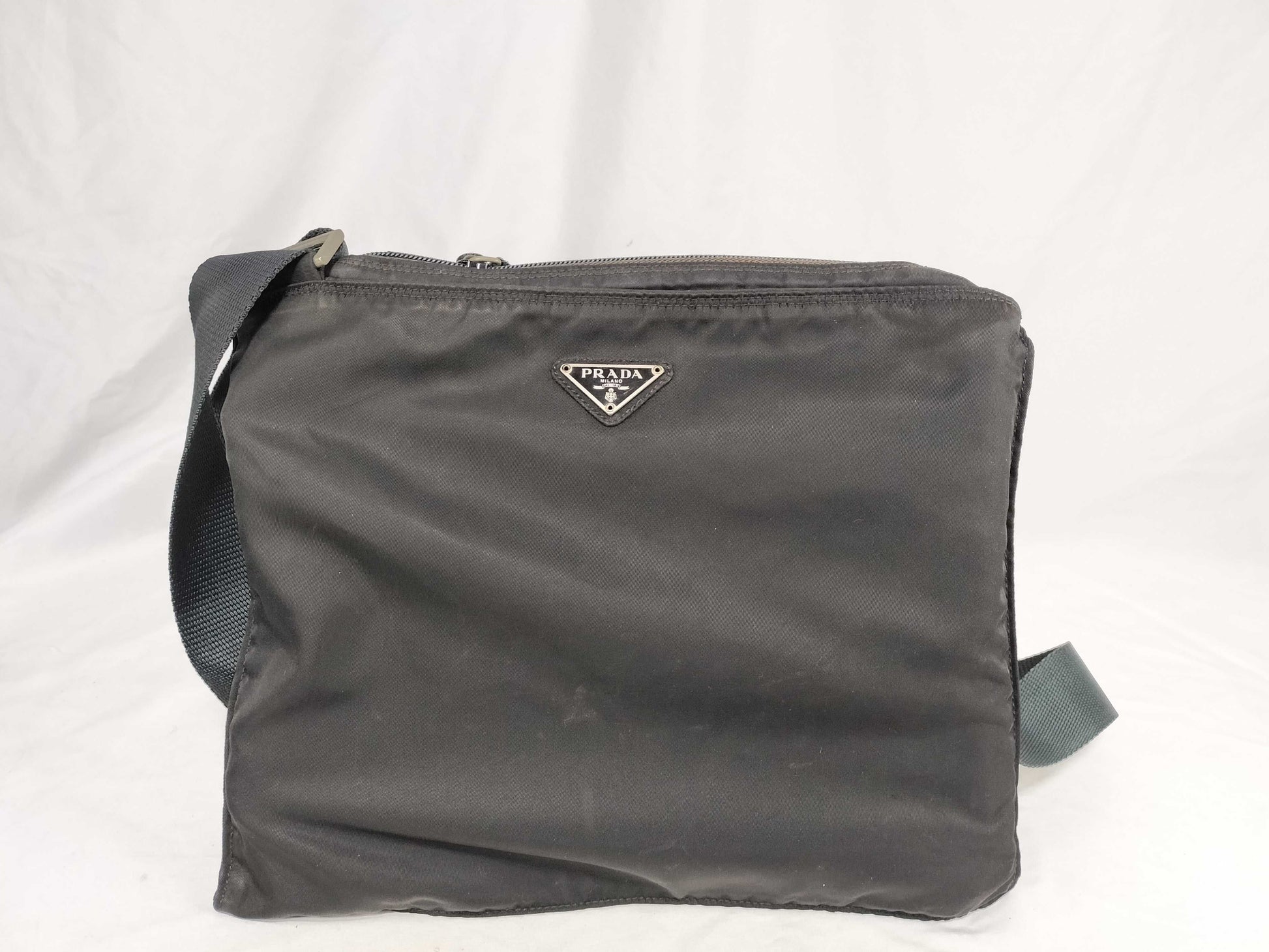 PRADA Nylon Tessuto Triangle Logo Shoulder Bag