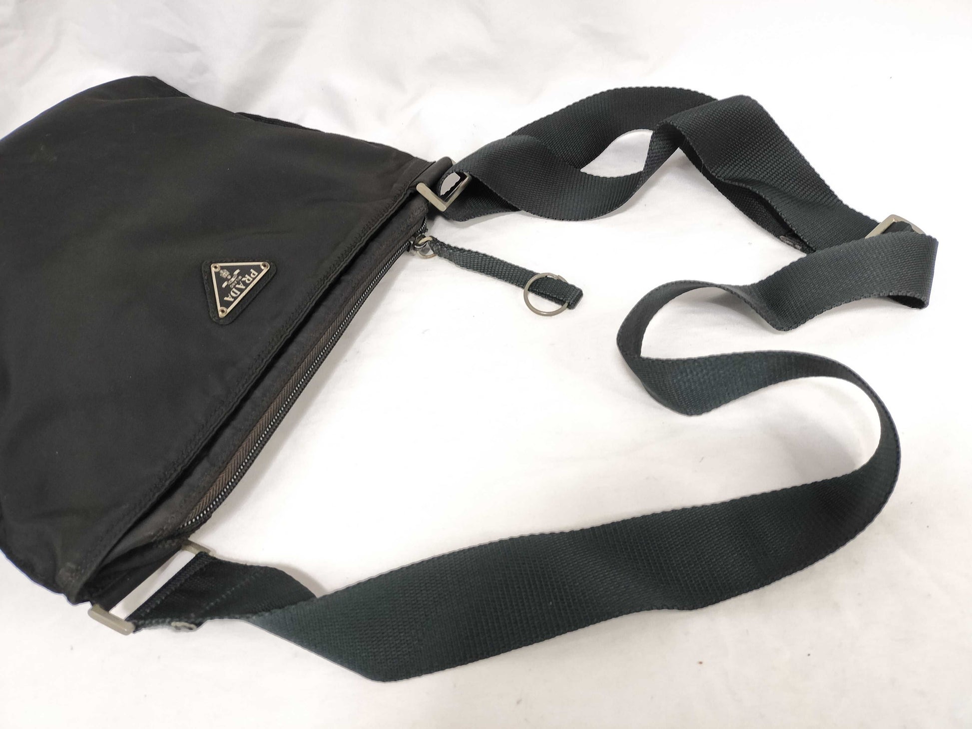 PRADA Nylon Tessuto Triangle Logo Shoulder Bag