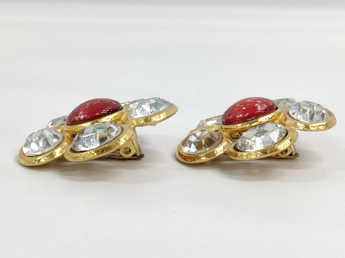 CHANEL Rhinestone and Color Stone Earrings with Comments