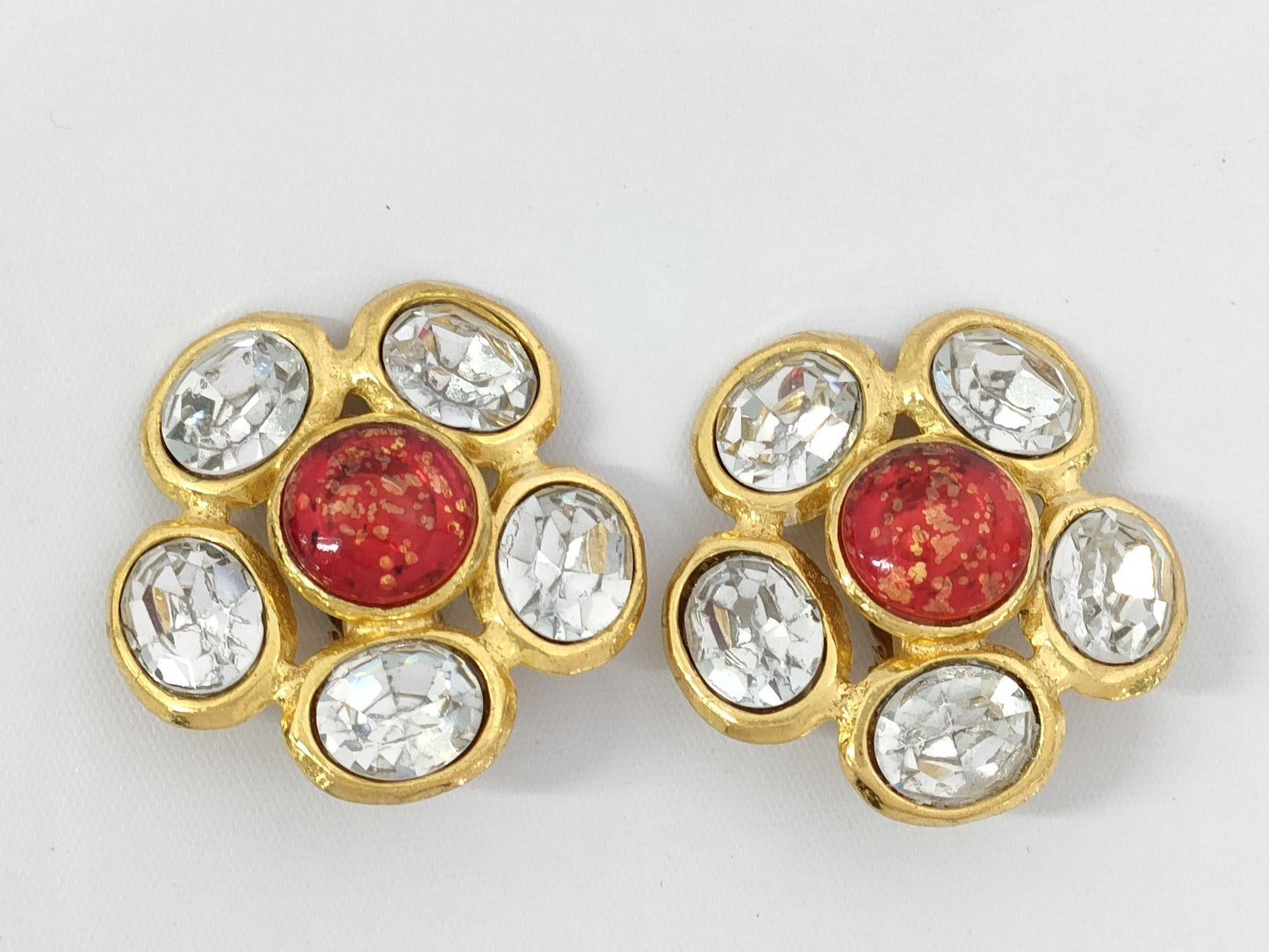 CHANEL Rhinestone and Color Stone Earrings with Comments