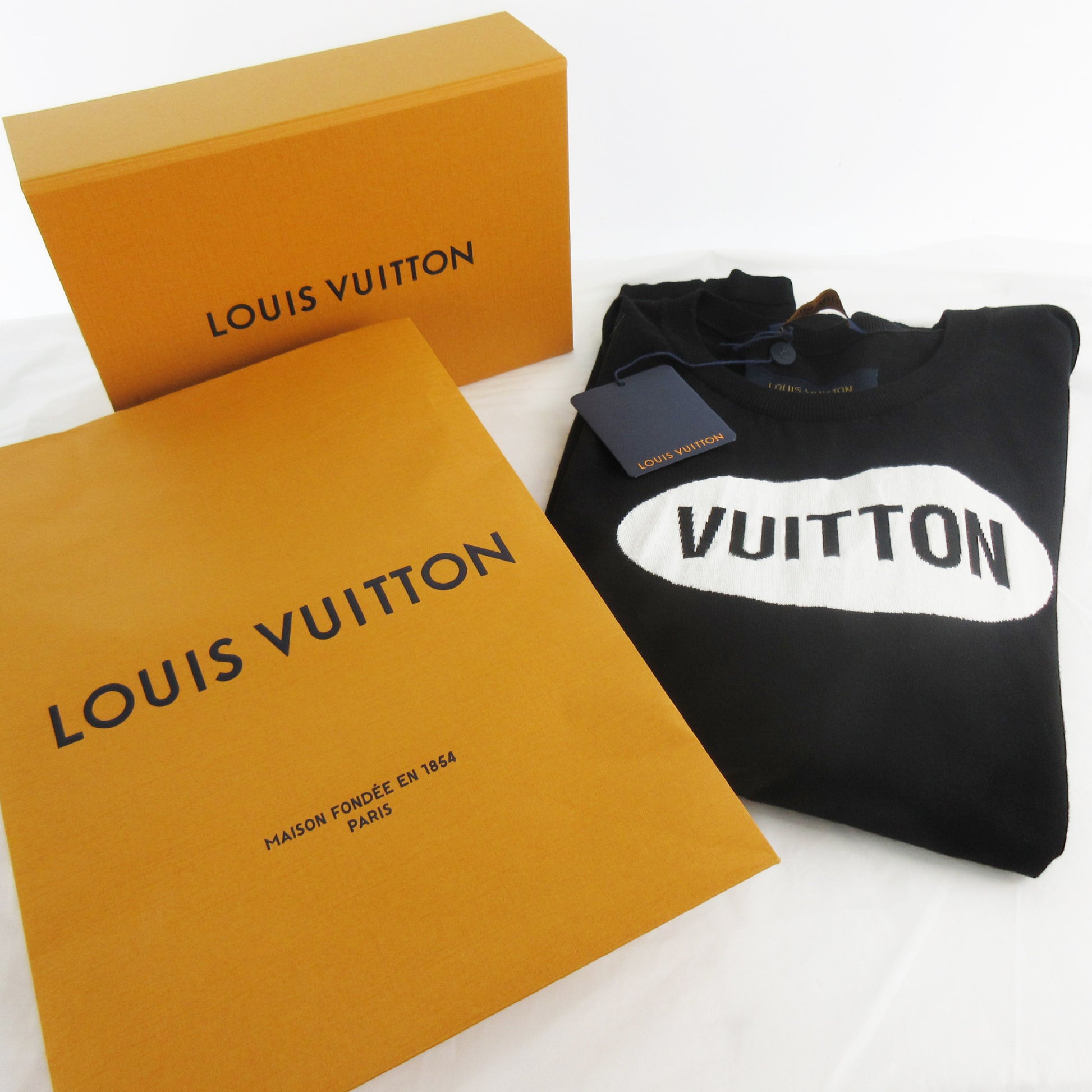 LOUIS VUITTON Excellent condition XL 22SS AMEN BREAK COTTON KNIT logo jacquard short-sleeved knit T-shirt RM221 JS5 HMN81W Black and White Louis Vuitton Japan Tops