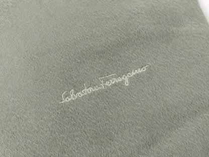 Salvatore Ferragamo 100% Cashmere Scarf with Embroidered Logo