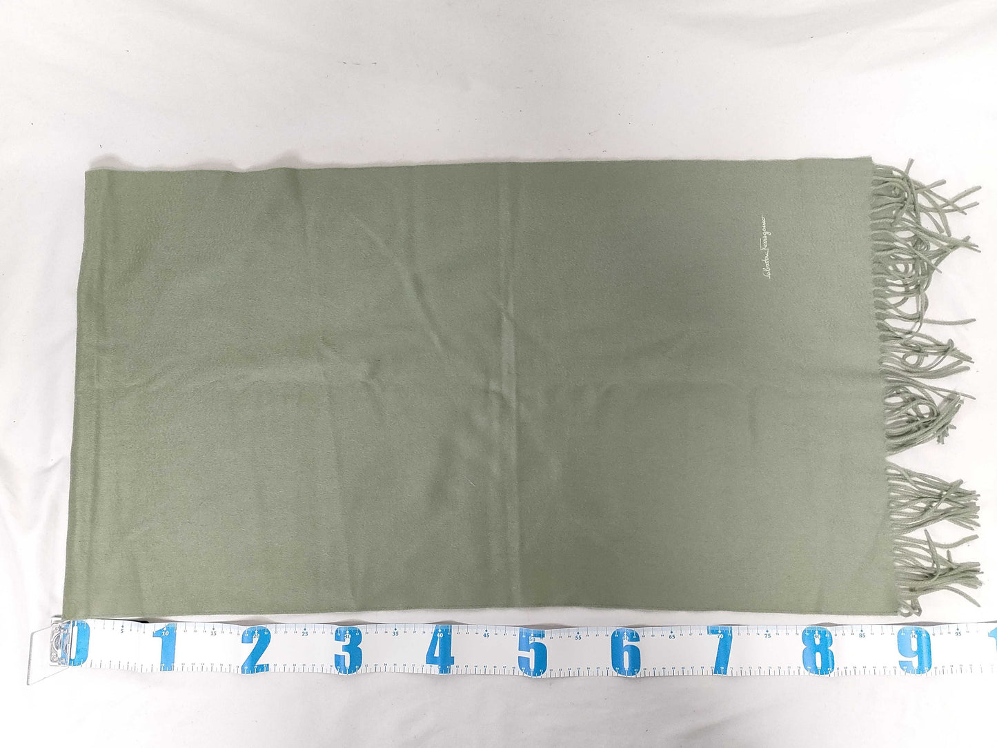 Salvatore Ferragamo 100% Cashmere Scarf with Embroidered Logo