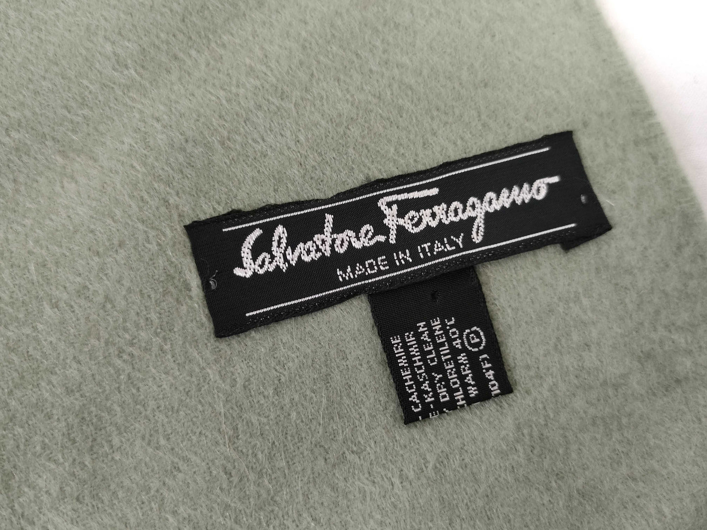 Salvatore Ferragamo 100% Cashmere Scarf with Embroidered Logo