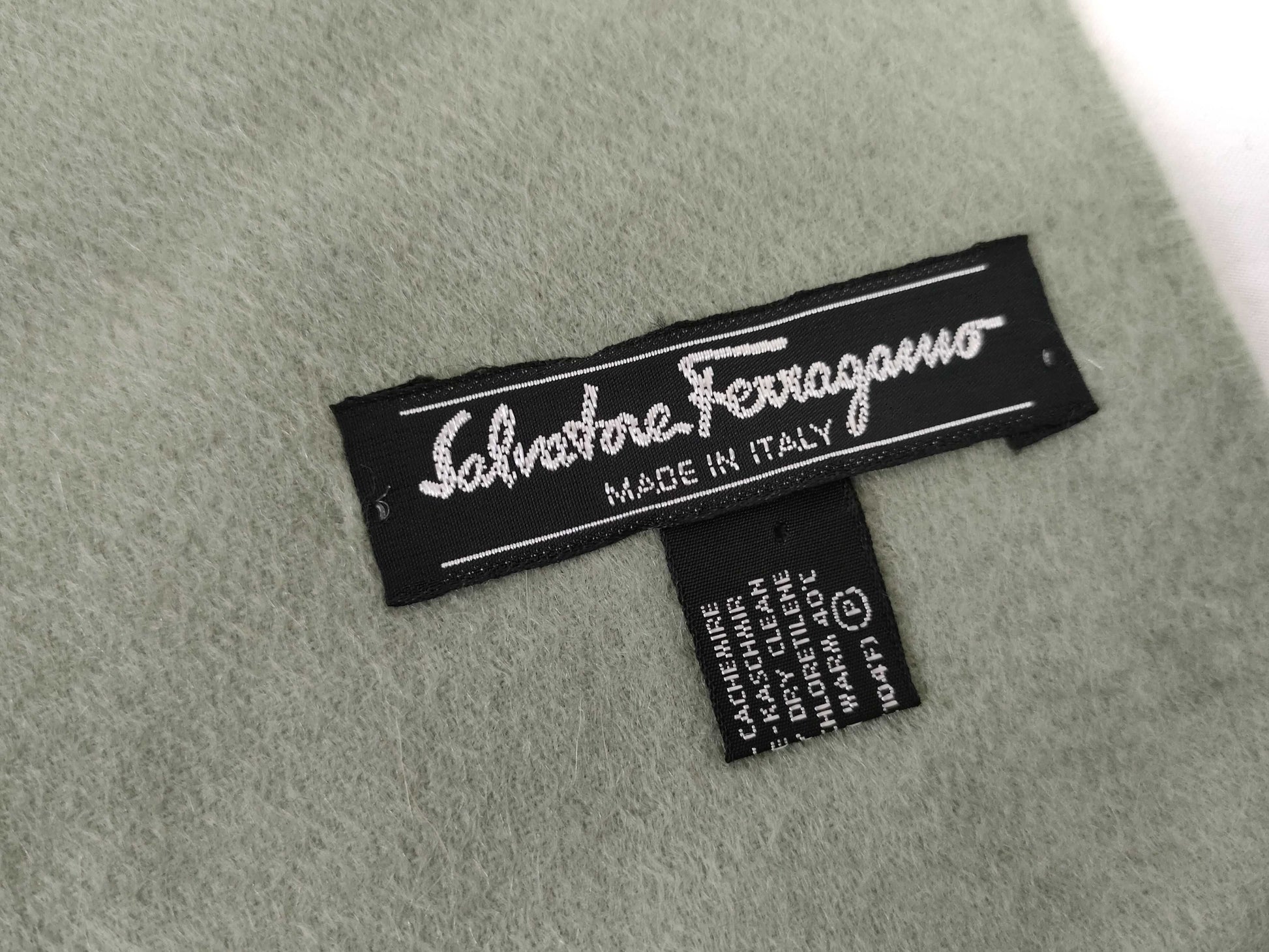 Salvatore Ferragamo 100% Cashmere Scarf with Embroidered Logo