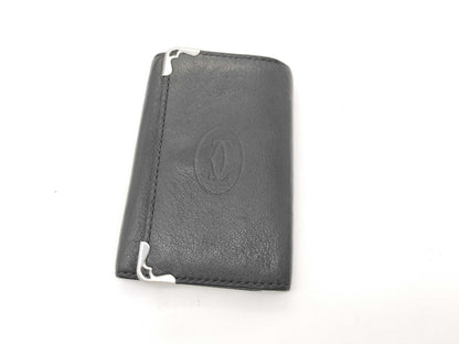 Cartier Must Cartier Must Line Leather Card Case Black Card Case/Pass Case/Business Card Case Key Case/Key Holder
