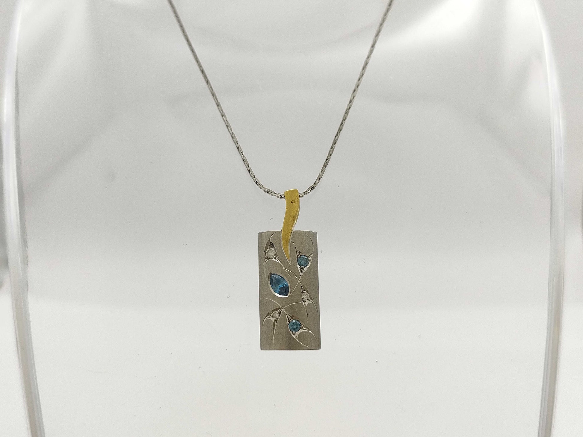 Koji Iwakura D0.23/0.05ct PT900/K18/METAL 8.0g Necklace 