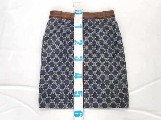 CELINE Paris Macadam Leather Piping Skirt