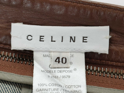 CELINE Paris Macadam Leather Piping Skirt