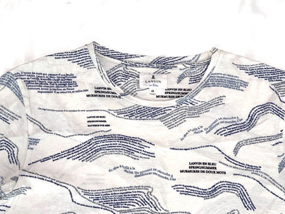 LANVIN en BLEU all-over print white size 38 T-shirt