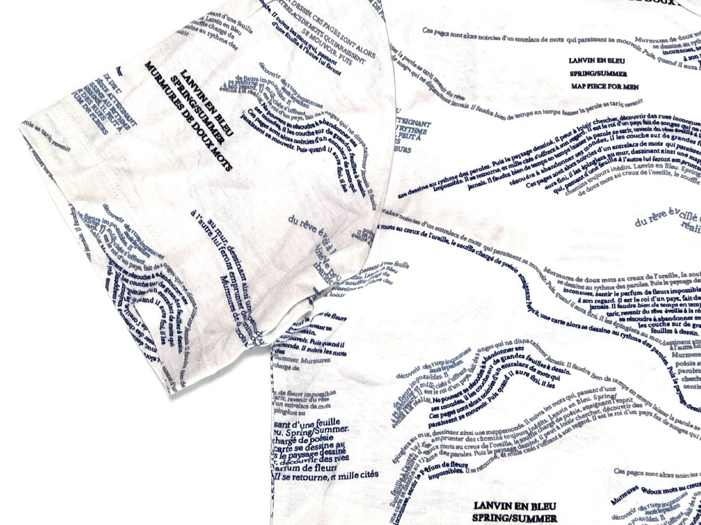 LANVIN en BLEU all-over print white size 38 T-shirt