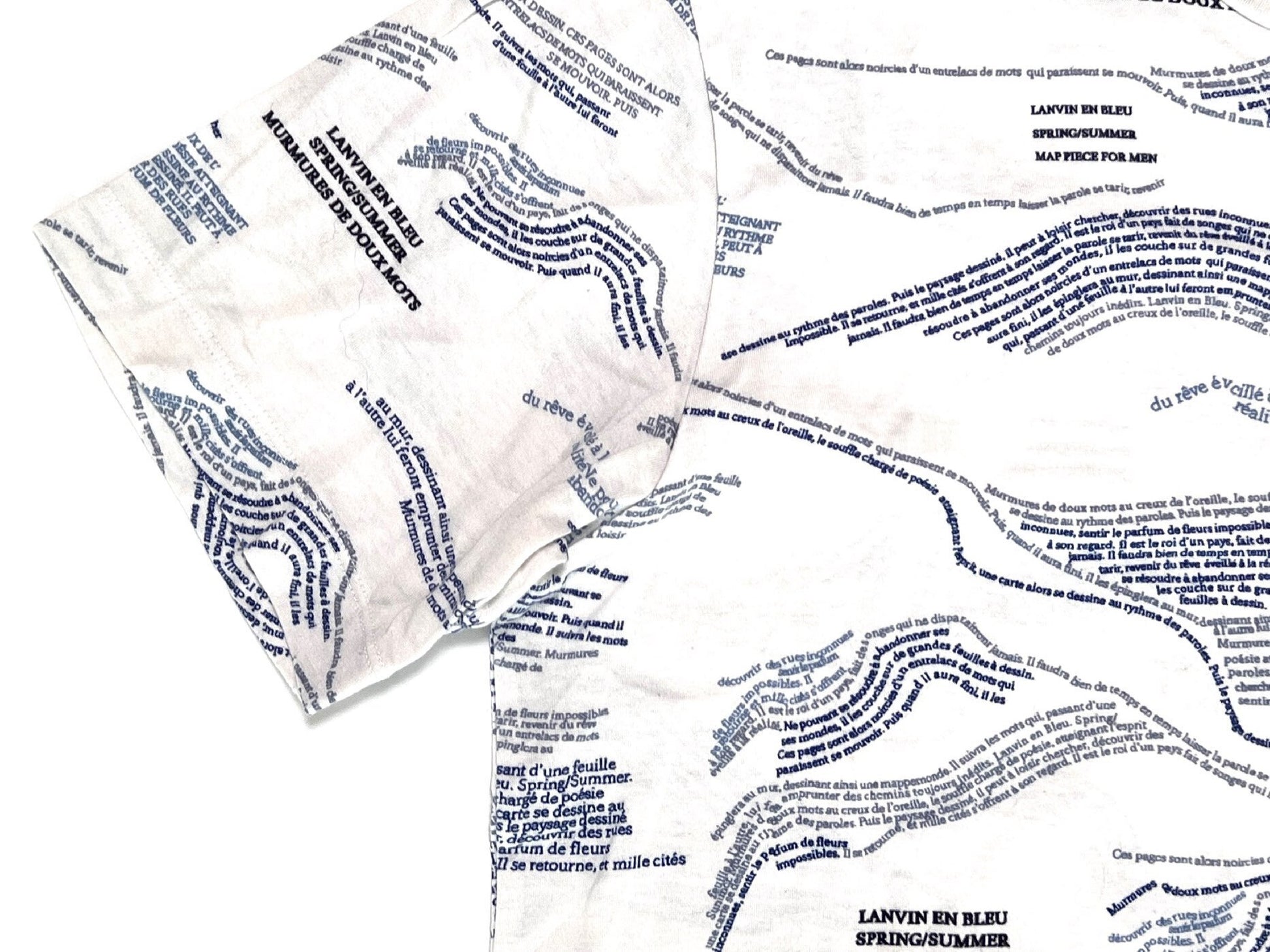 LANVIN en BLEU all-over print white size 38 T-shirt