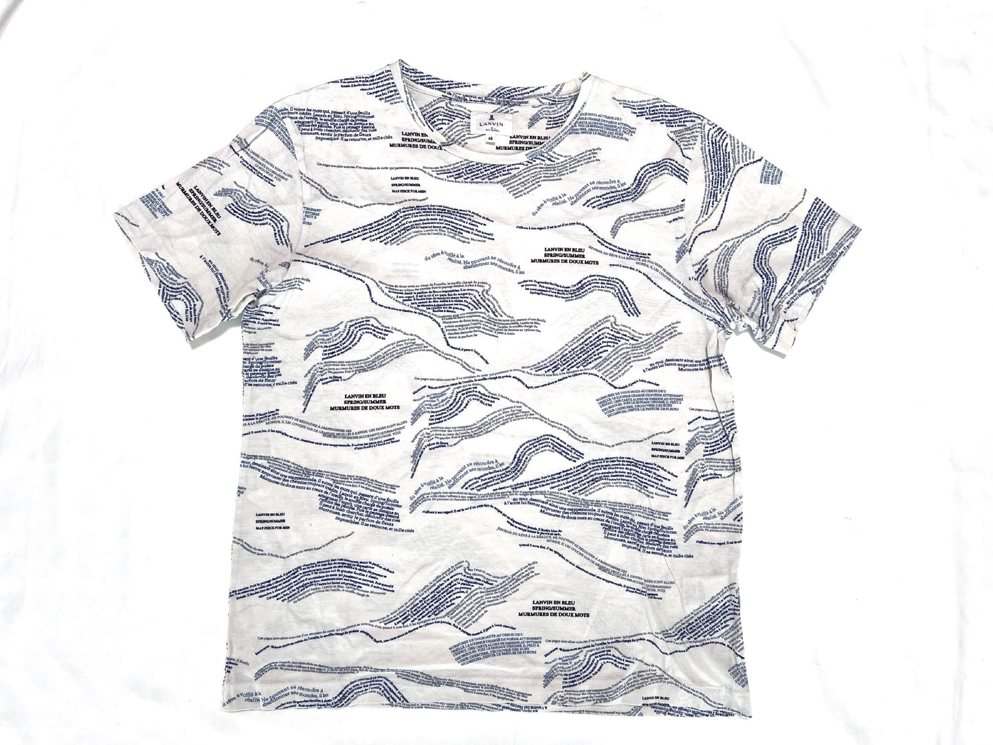 LANVIN en BLEU all-over print white size 38 T-shirt