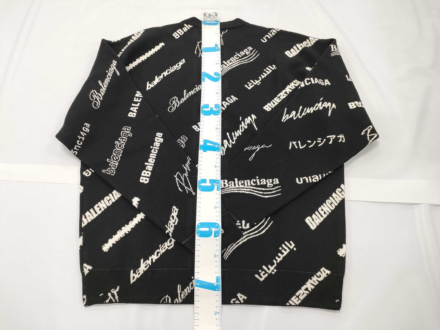 BALENCIAGA logomania all-over knit top, size S, 724858, unused with tags