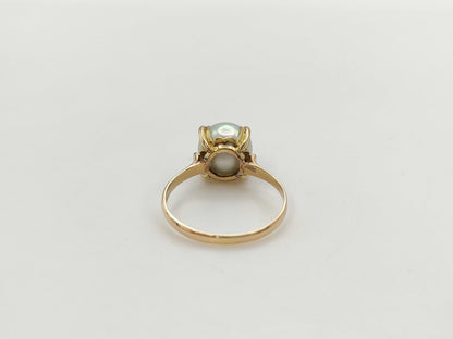 Pearl diameter: approx. 8.9mm, 18K gold, 2.6g, ring 