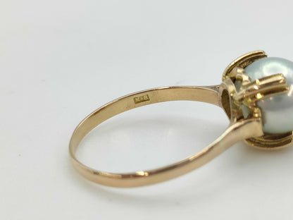 Pearl diameter: approx. 8.9mm, 18K gold, 2.6g, ring 