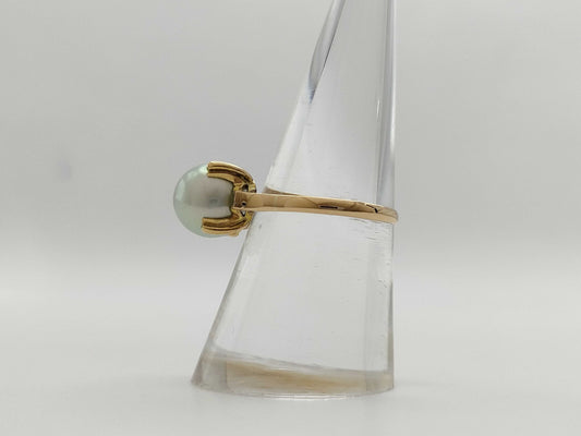 Pearl diameter: approx. 8.9mm, 18K gold, 2.6g, ring 