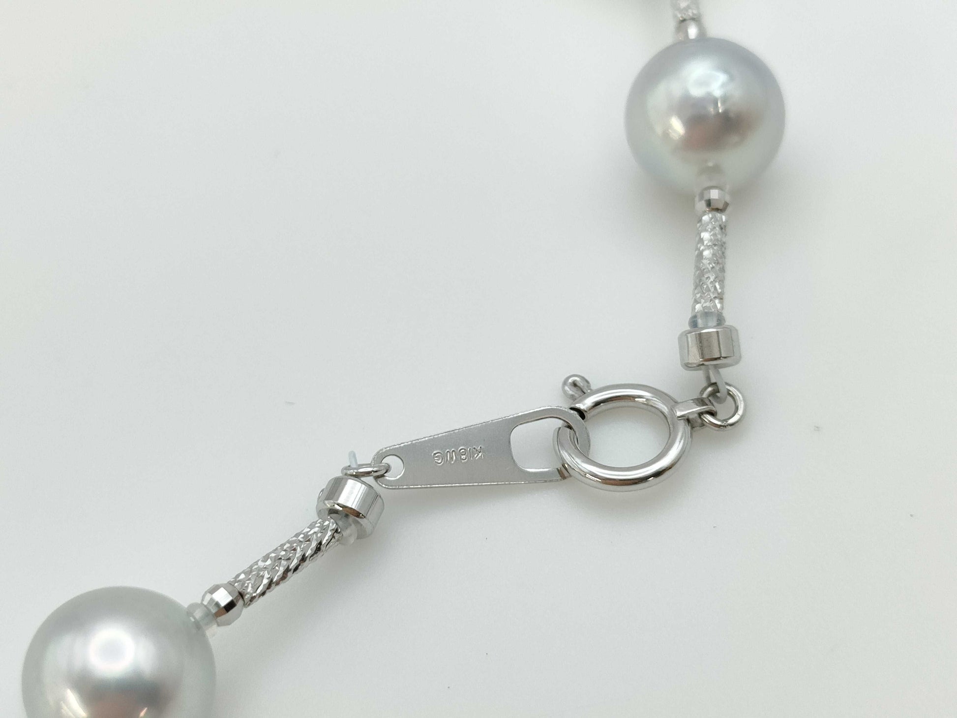 Pearl diameter: approx. 8.5mm-9.4mm, 18K White Gold/Metal, 24.2g, Necklace 