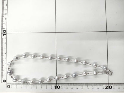Pearl diameter: approx. 8.5mm-9.4mm, 18K White Gold/Metal, 24.2g, Necklace 