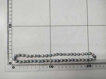 Semi-round pearl necklace, diameter approximately 7.7mm-7.8mm, sterling silver, 28.2g .