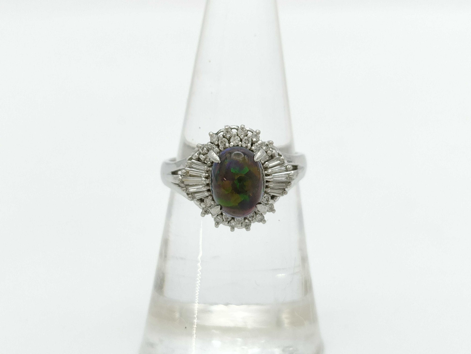Colored Stone 1.15ct D0.29ct PT900 6.1g Ring 