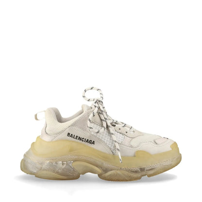 BALENCIAGA Triple S Leather Sneakers, Size 24cm