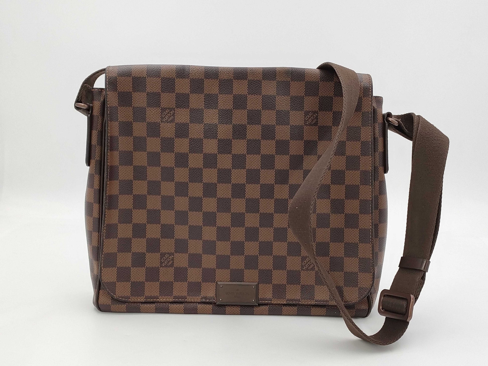 LOUIS VUITTON Damier Ebene Brown Flap Crossbody Bag Shoulder Bag