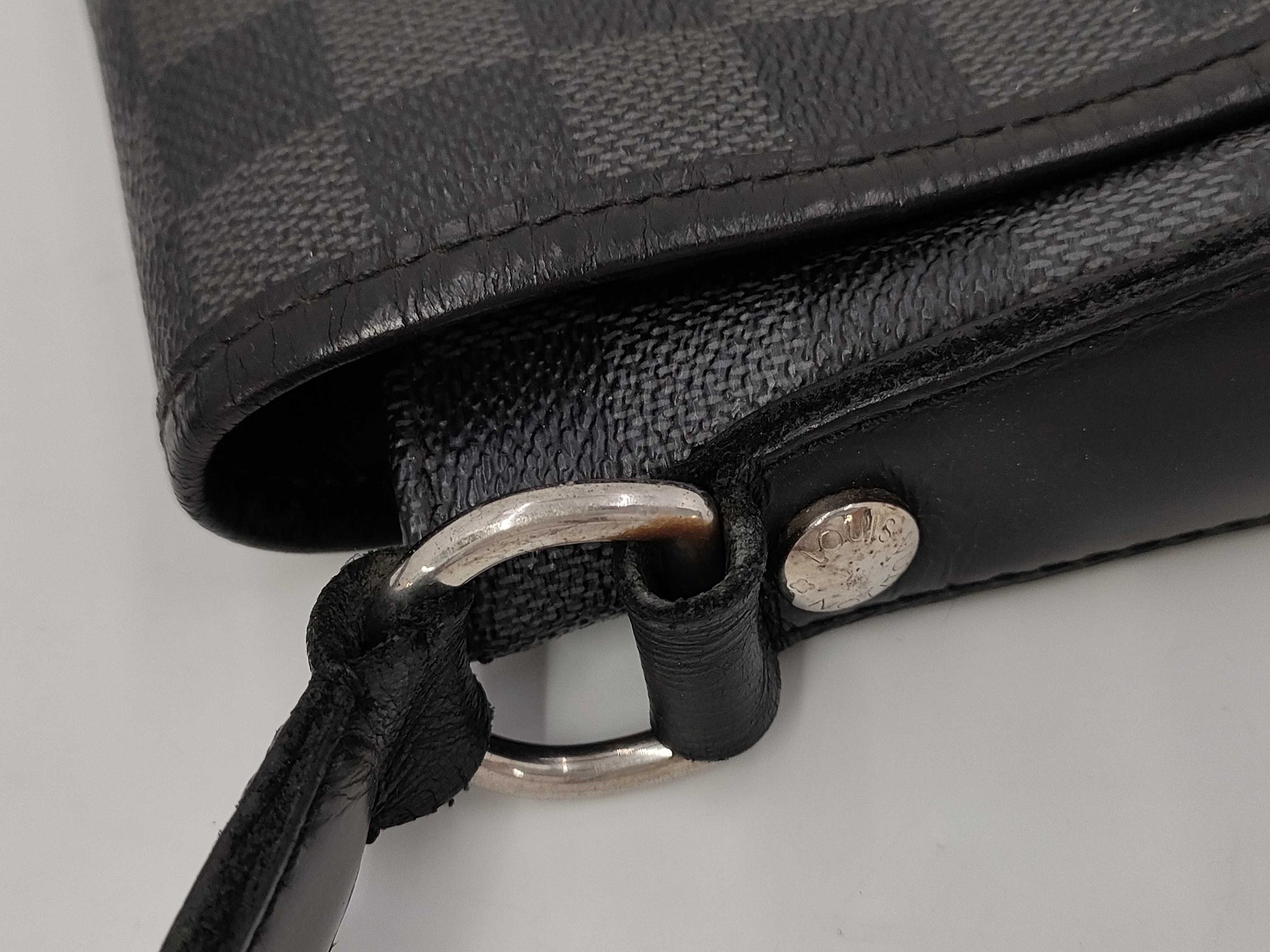 LOUIS VUITTON Damier Graphite Large Men's Flap Crossbody Bag Shoulder Bag