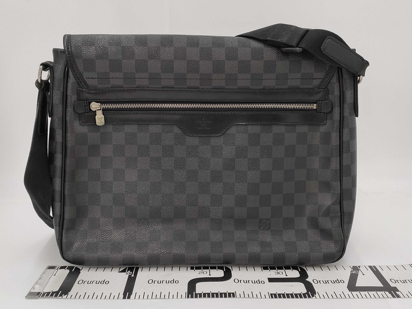 LOUIS VUITTON Damier Graphite Large Men's Flap Crossbody Bag Shoulder Bag