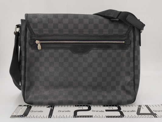 LOUIS VUITTON Damier Graphite Large Men's Flap Crossbody Bag Shoulder Bag