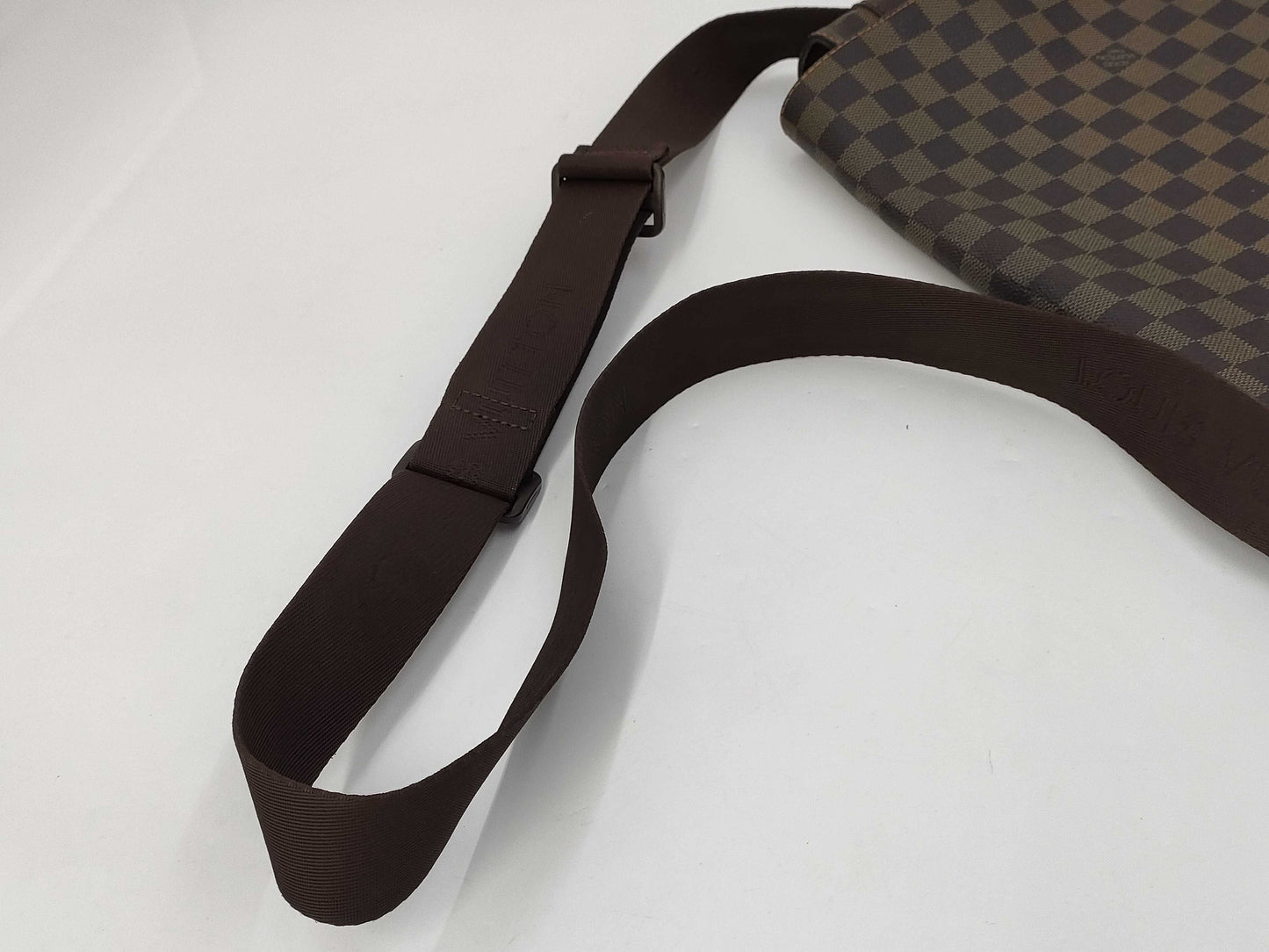 LOUIS VUITTON Damier Ebene Brown Flap Bag with Divider Shoulder Bag