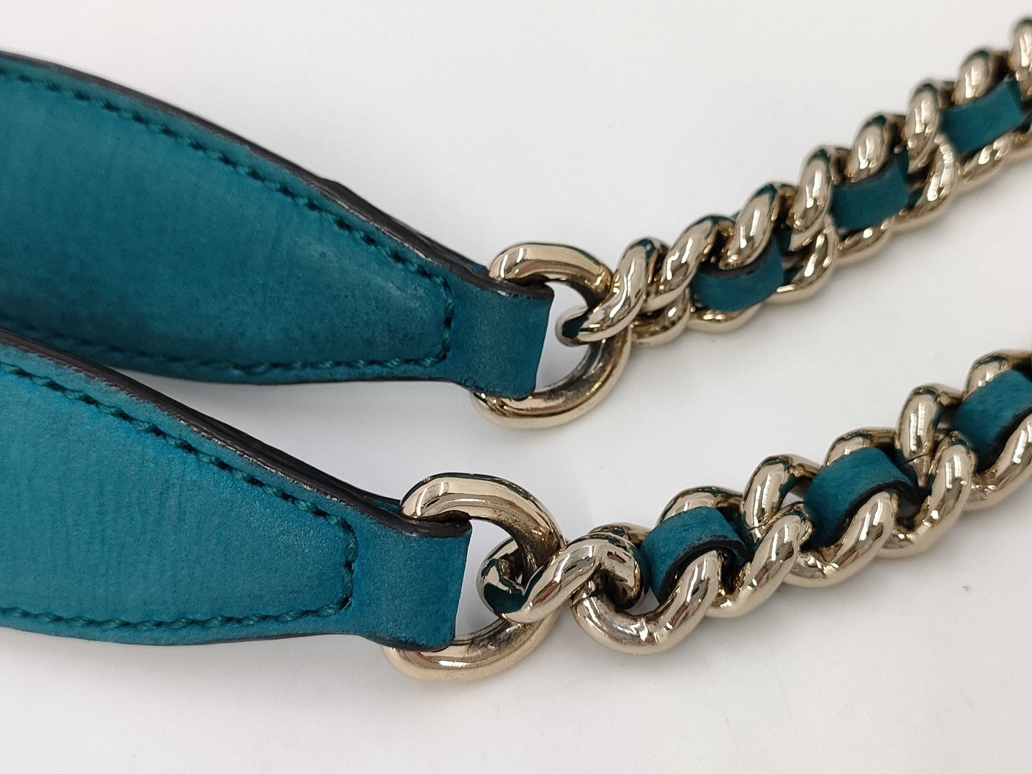 GUCCI Blue Rope-Texture Soho Tassel Tote Bag