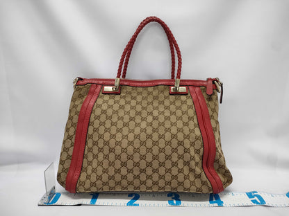GUCCI Gucci Red Leather Shoulder Bag Tote Bag