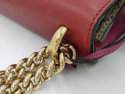 GUCCI Gucci Red Studded Monogram Round Shoulder Bag Shoulder Bag