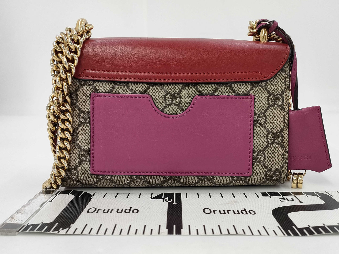 GUCCI Gucci Red Studded Monogram Round Shoulder Bag Shoulder Bag