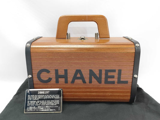 CHANEL Chanel Wood Vanity Handbag with Coco Mark 3986197 Brown Handbag