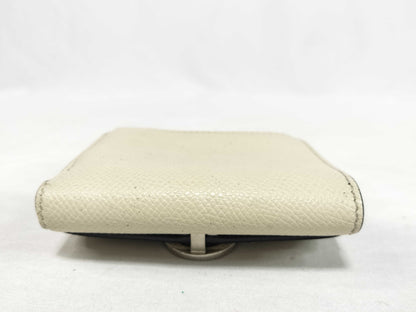 BVLGARI Bulgari Tri-fold Wallet, Beige Leather