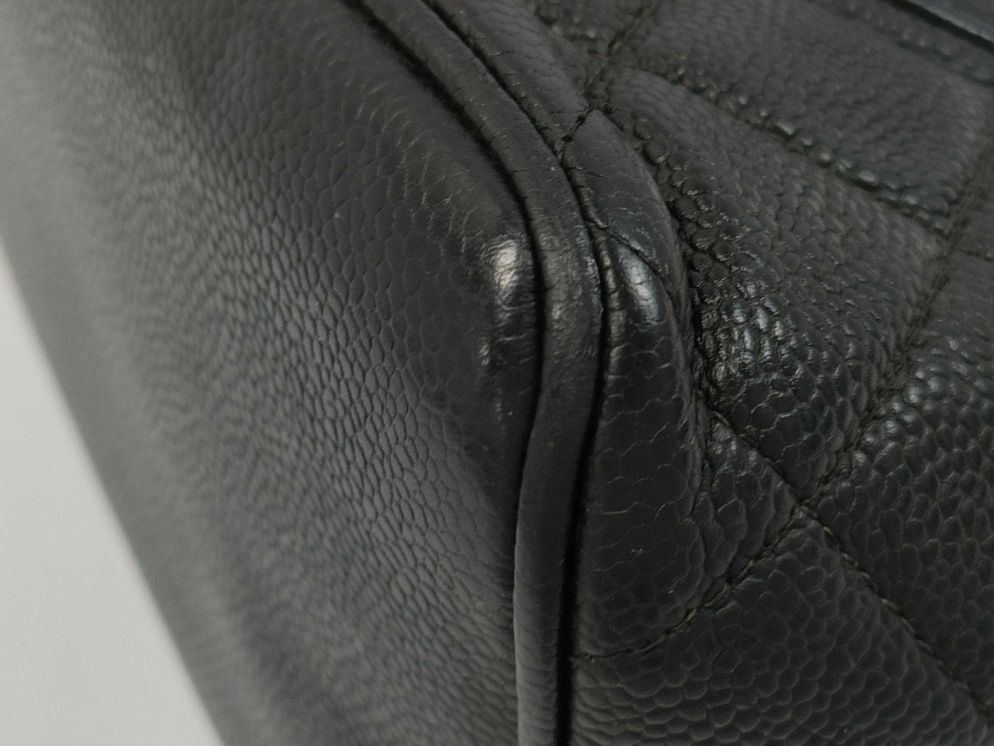 CHANEL Caviar Leather Reproduction Tote Bag with Silver Hardware