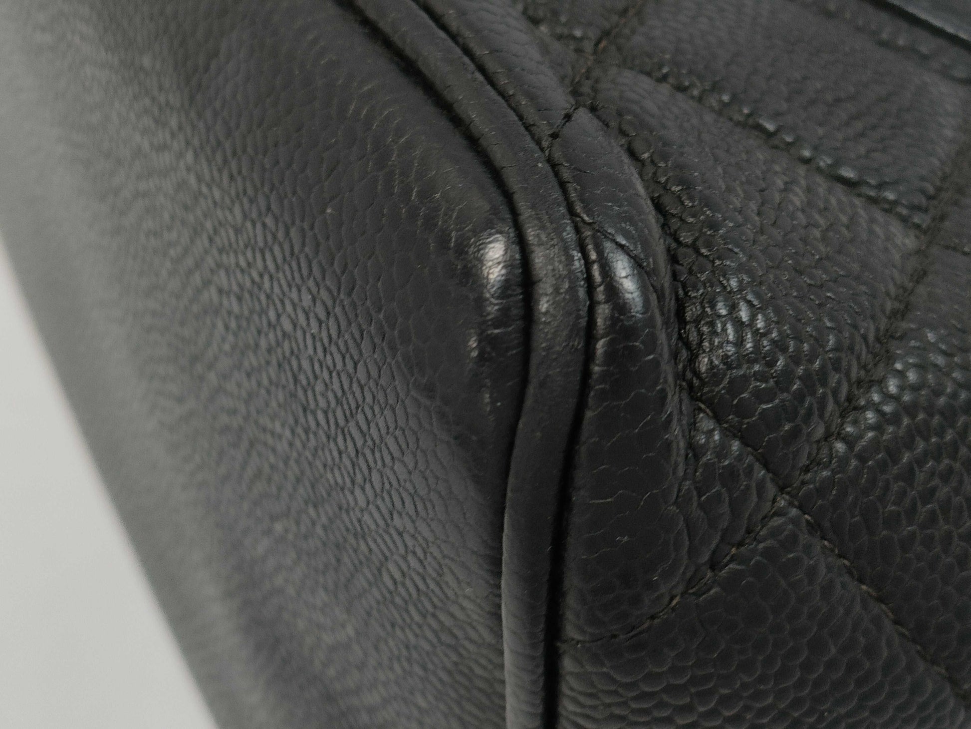 CHANEL Caviar Leather Reproduction Tote Bag with Silver Hardware