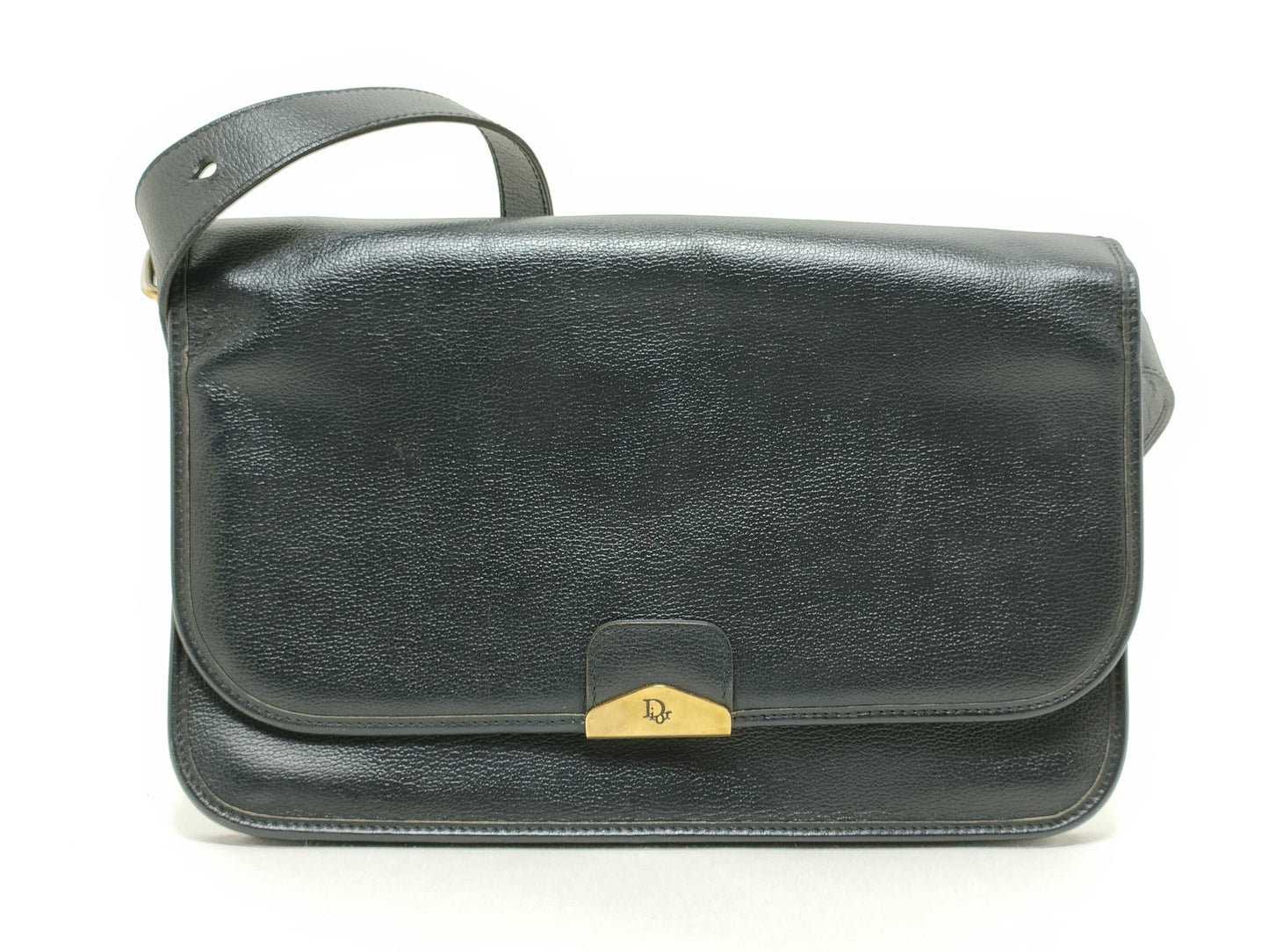 Dior Christian Dior Dior Logo Shoulder Bag Black Leather Shoulder Bag