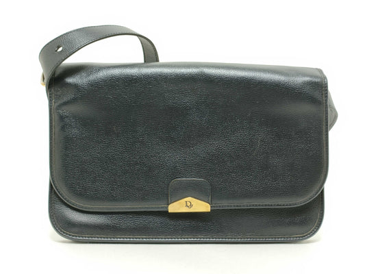Dior Christian Dior Dior Logo Shoulder Bag Black Leather Shoulder Bag