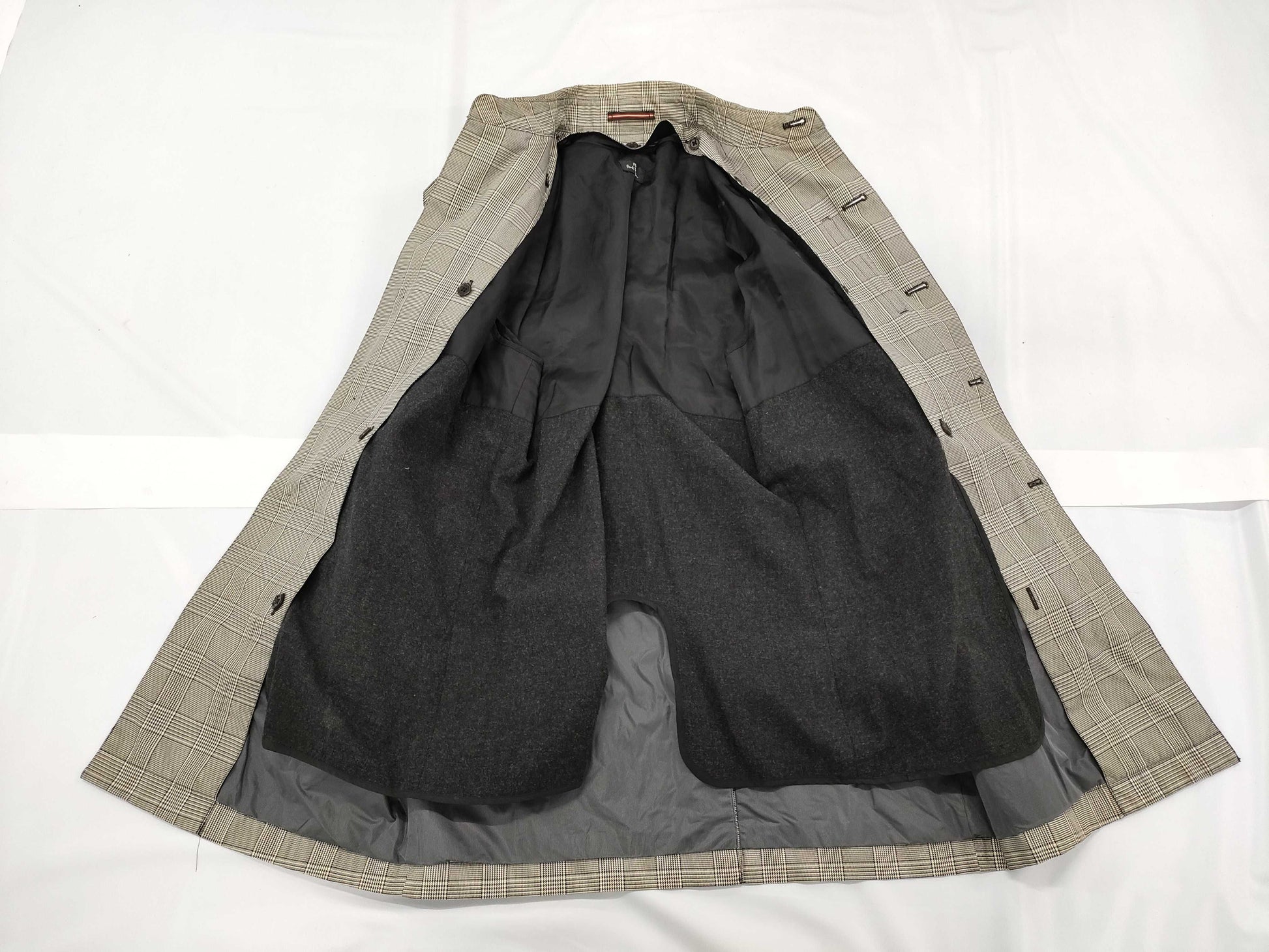 Paul Smith Glen Check Trench Coat with Cashmere Lining, Men's, Size M