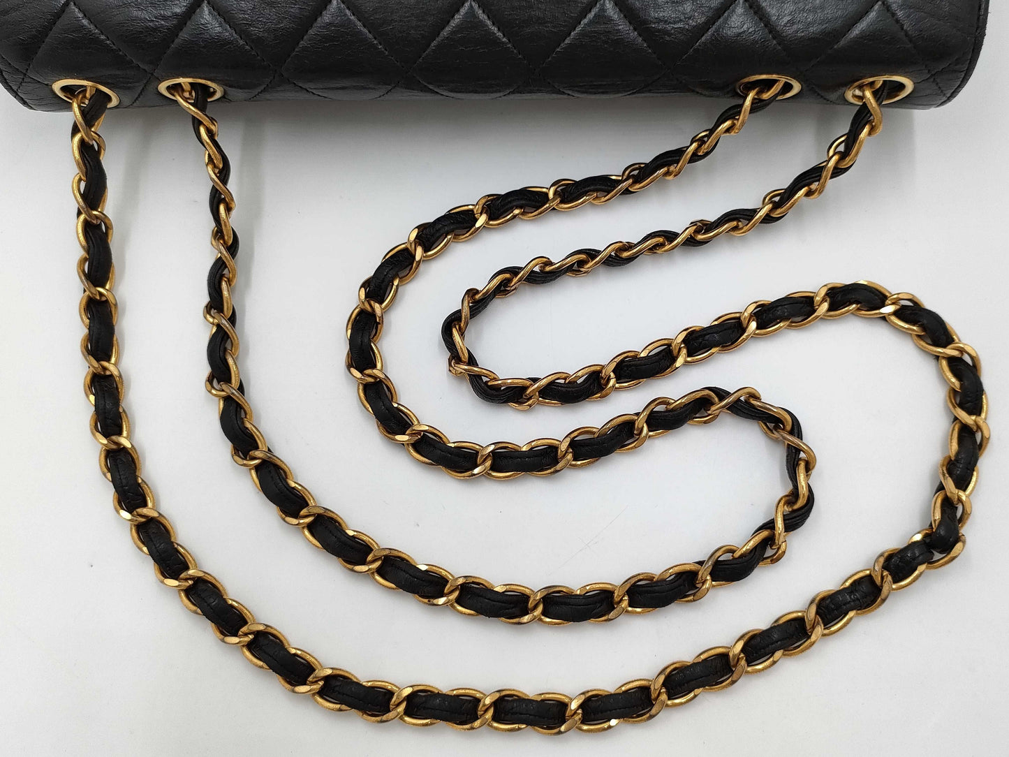 CHANEL Deca Matelasse Chain Shoulder Bag, Black